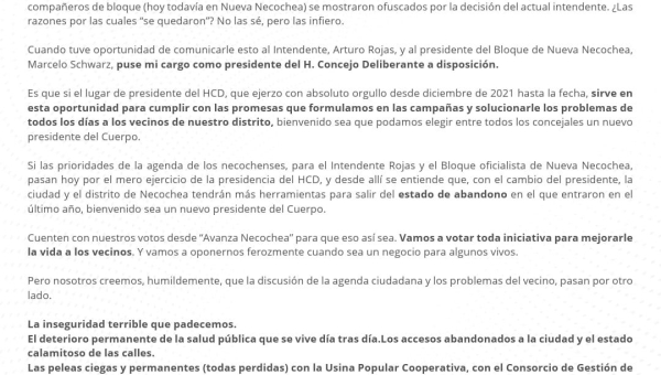 GUILLERMO SÁNCHEZ RENUNCIÓ A LA PRESIDENCIA DEL HCD